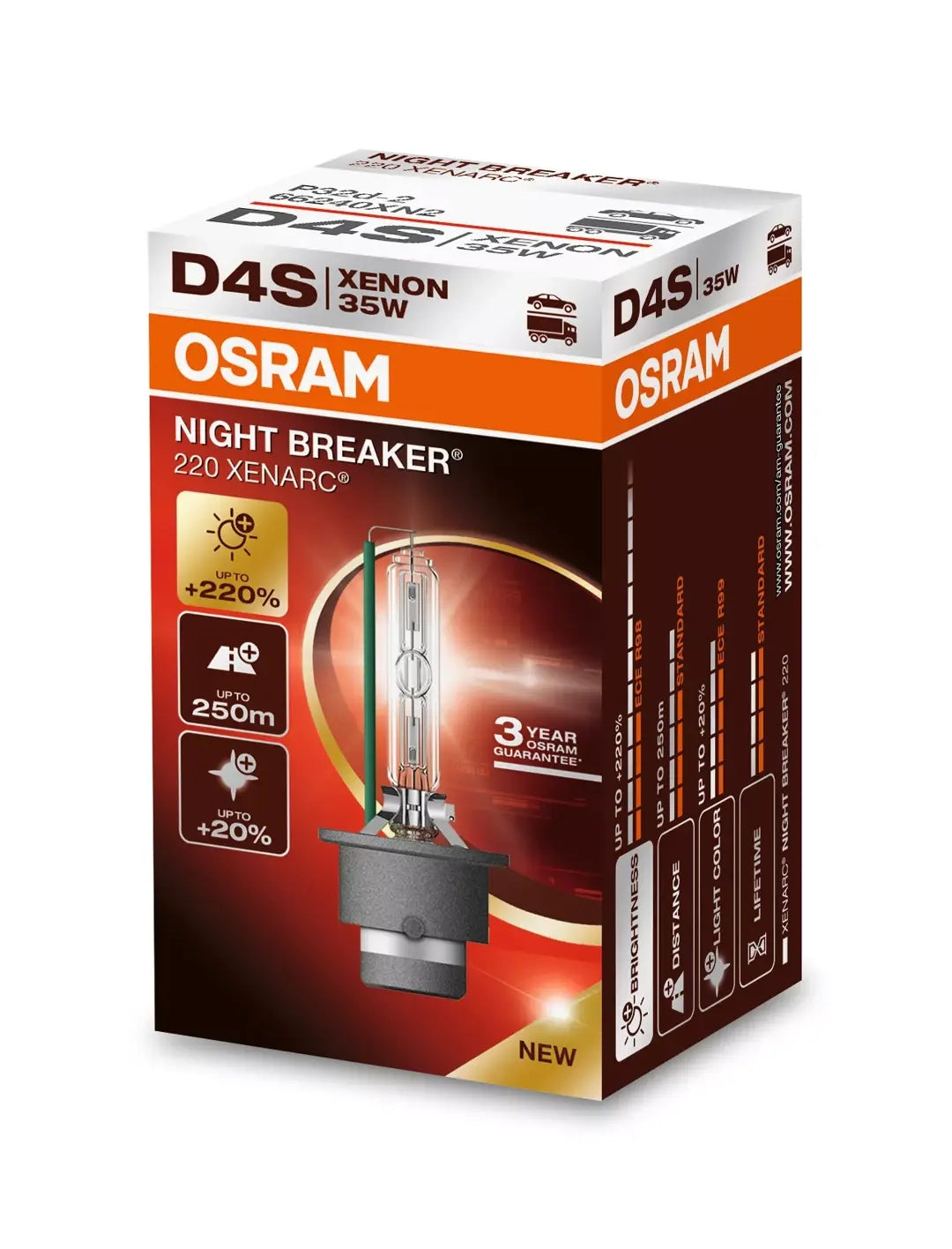 Bec XENON D4S 12V 35W Night Breaker 220 XENARC +220%