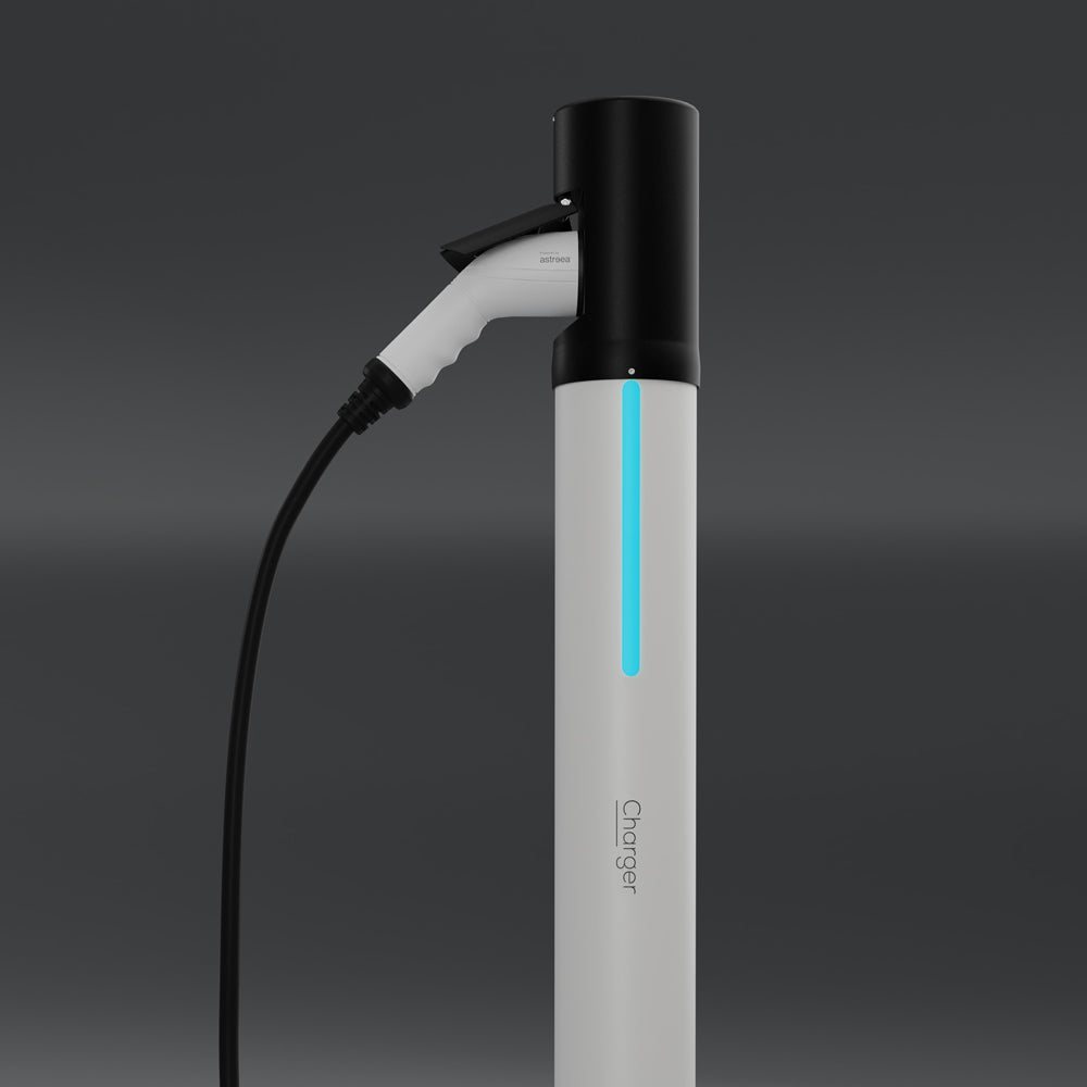Stație încărcare electrică auto Astreea® SmartCharger, self standing, 1 priză, cablu spiralat, 22kw