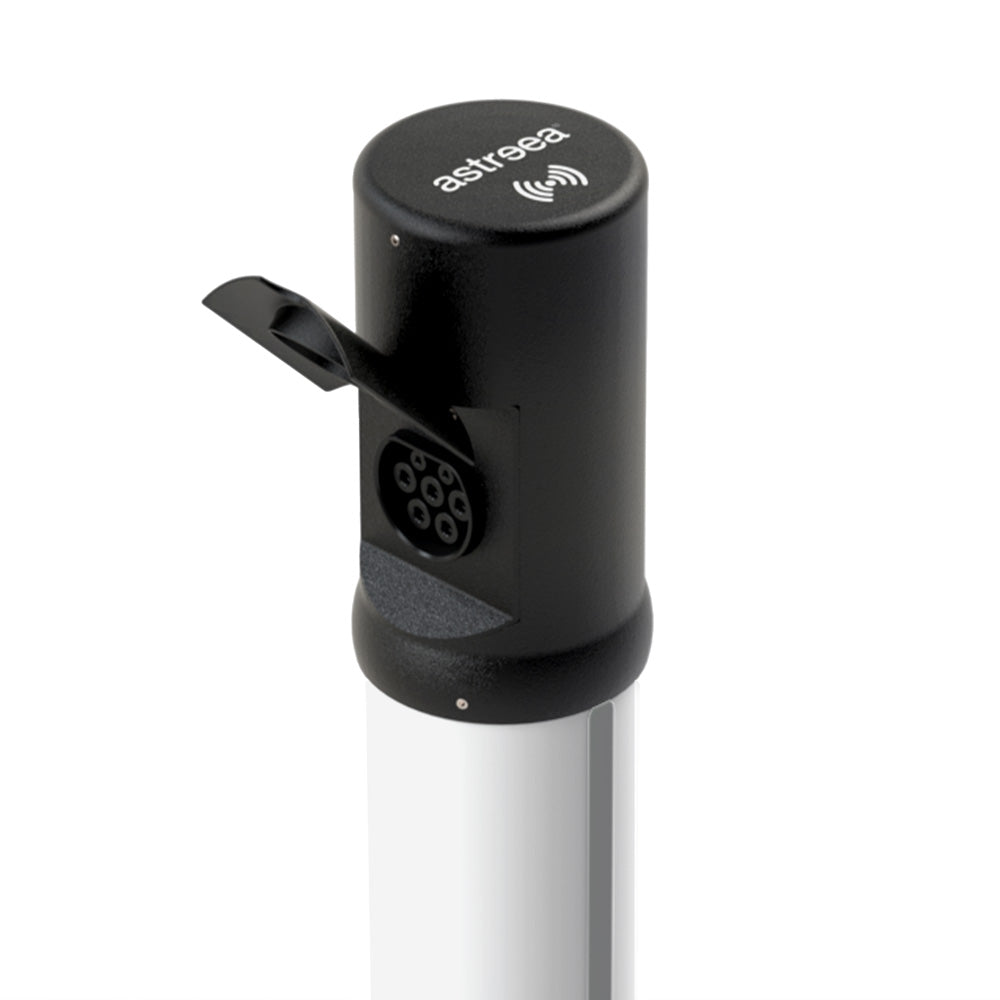 Stație încărcare electrică auto Astreea® SmartCharger, self standing, 1 priză, cablu spiralat, 22kw