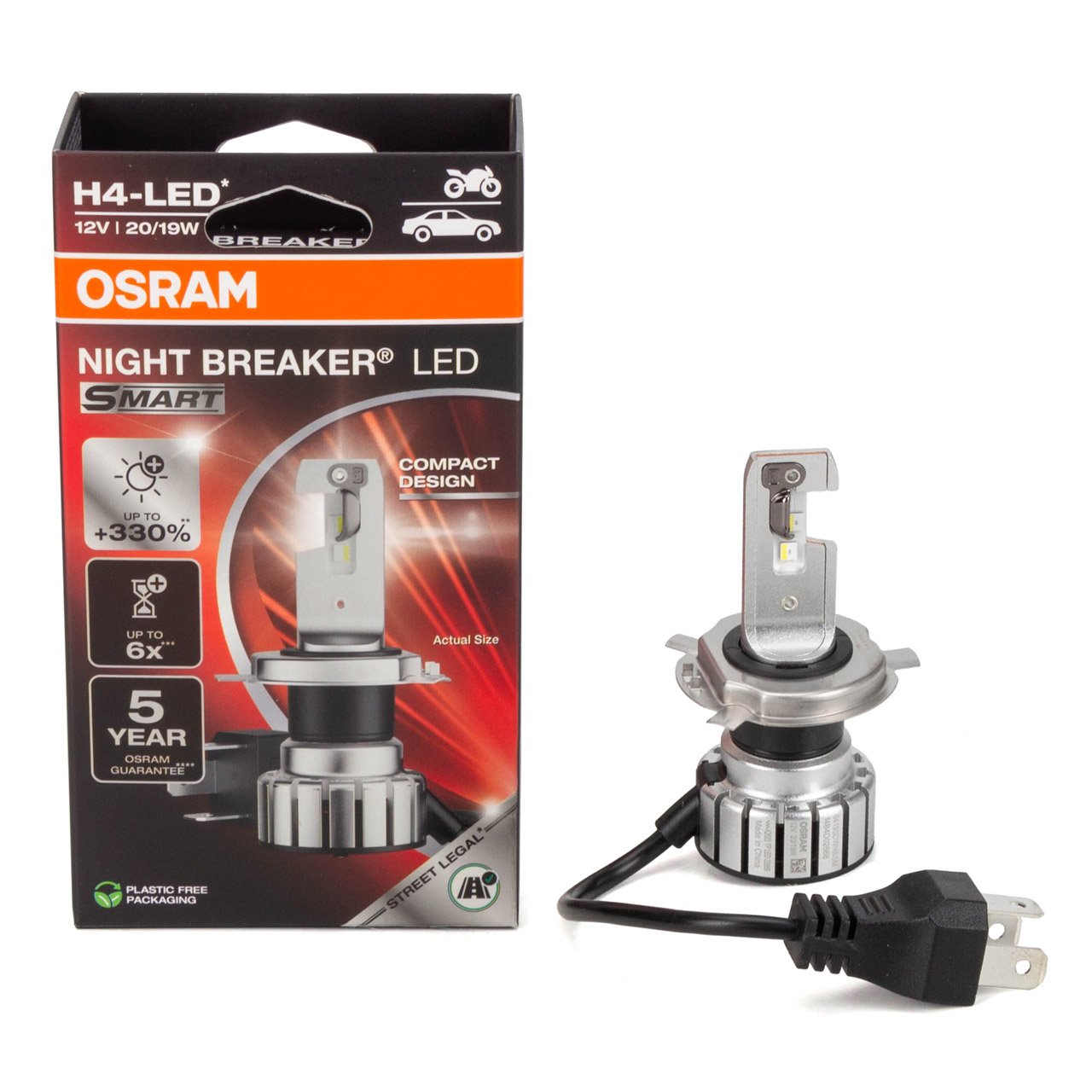 Bec LED H4 12V 20/19W Night Breaker SMART +330% Certificat RAR