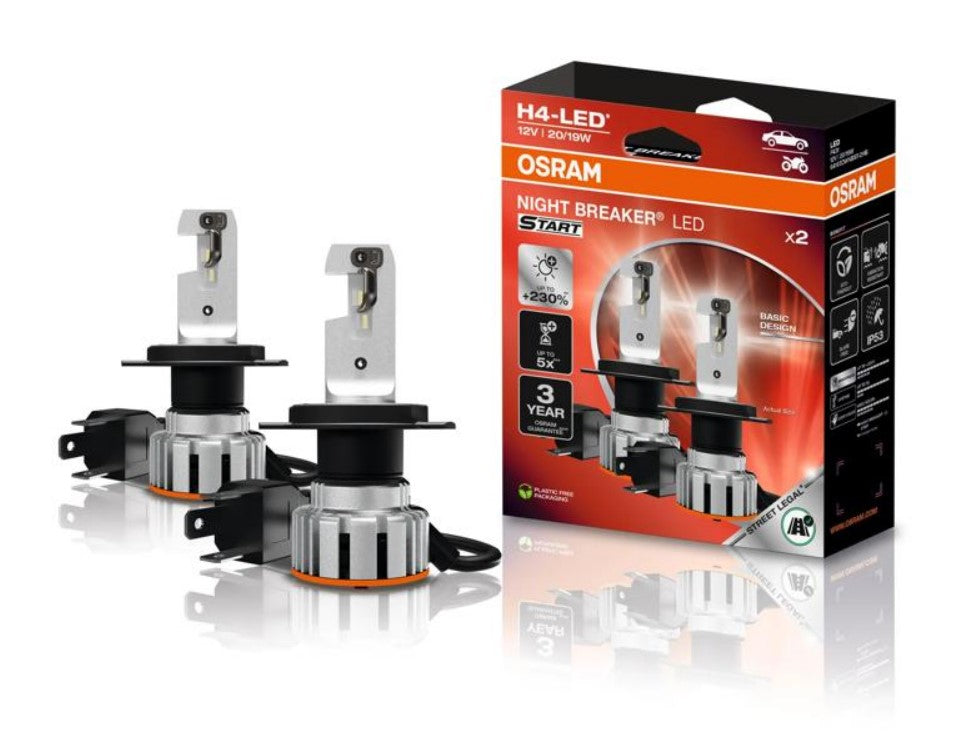 Set  2 becuri LED H4 12V 20/19W Night Breaker START +230% Certificat RAR