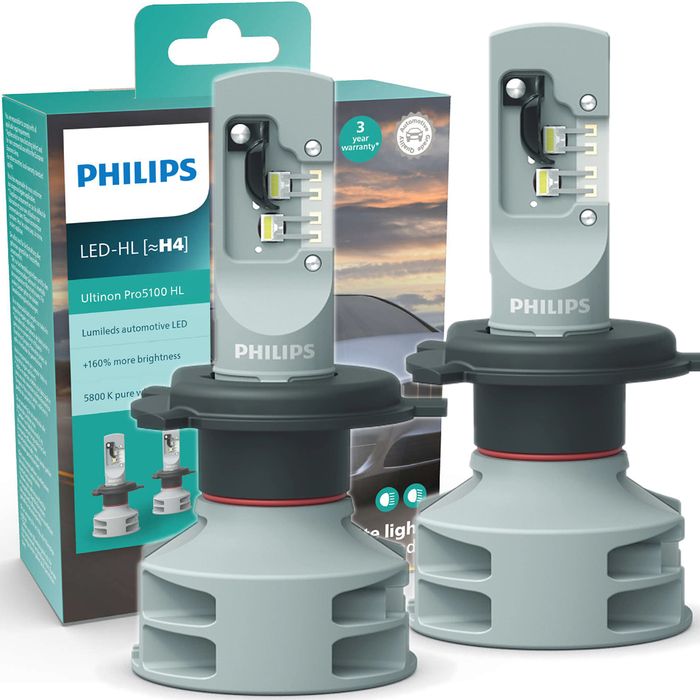Set 2 becuri H4 LED 12/24V 12W 5800K Ultinon PRO5100 HL +160%